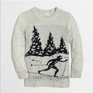 J.Crew Intarsia Apres Ski Gray Sweater Small